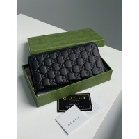 Клатч Gucci Black Guccissima Zip-Around Wallet